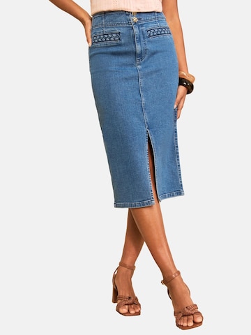 love & roses - Falda en azul: frente