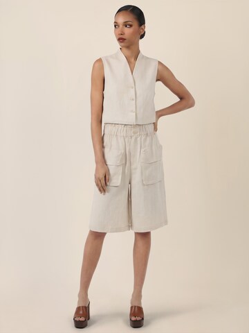 APART Wide Leg Bermuda in Beige