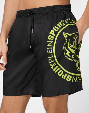 Shorts de bain 'Carbon Tiger' Plein Sport en noir : devant