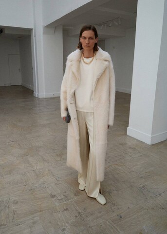 MANGO Wide Leg Hose 'Berlin' in Beige: Vorderseite