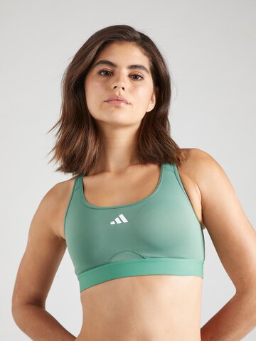 Bustieră Sutien sport 'Powerreact Training Medium-support' de la ADIDAS PERFORMANCE pe verde: față