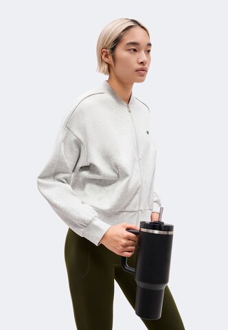 4F - Sudadera con cremallera deportiva en gris: lado