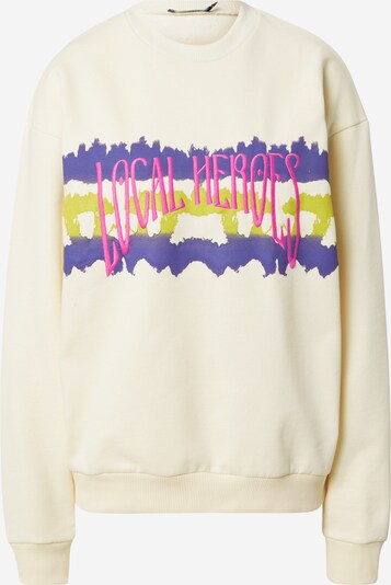 LOCAL HEROES Sweatshirt em creme / índigo / cana / rosa, Vista do produto