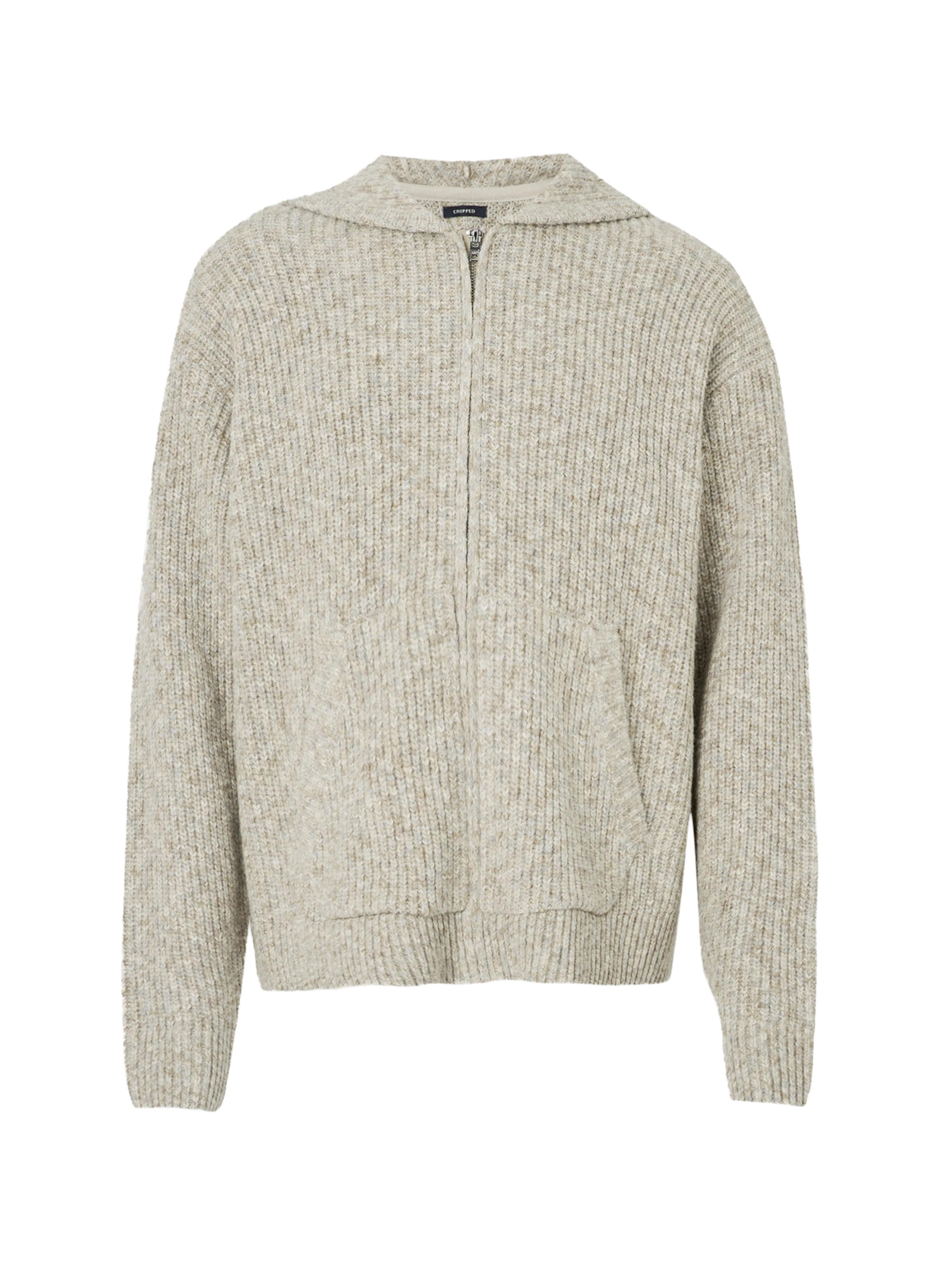 Geacă tricotată de la Abercrombie & Fitch pe gri: față