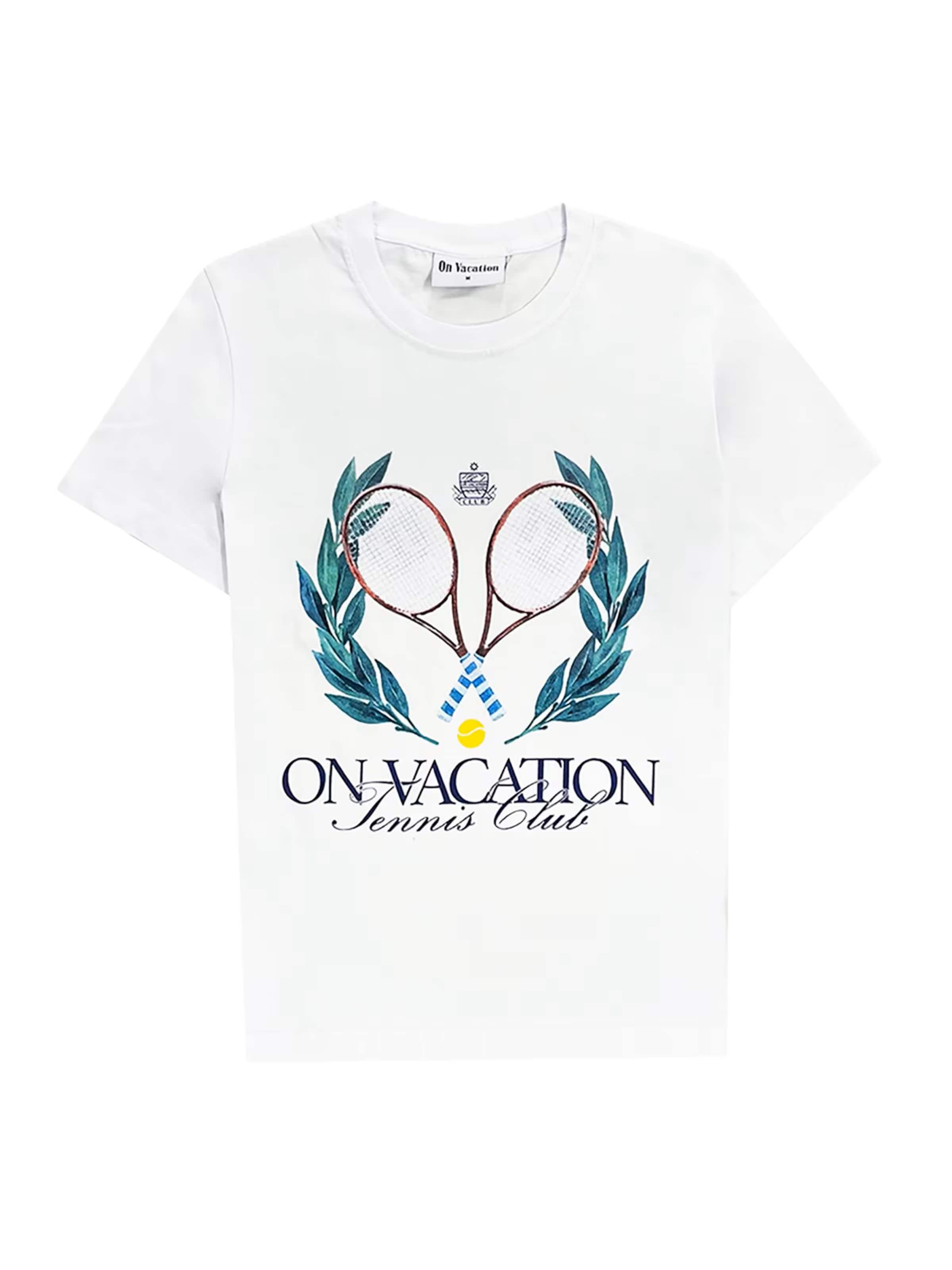 On Vacation Shirt 'Tennis' in Weiß: Vorderseite