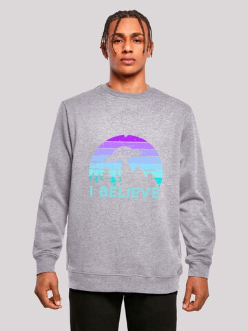 Sweat-shirt 'I Believe UFO Alien Raumschiff Retro' F4NT4STIC en gris : devant