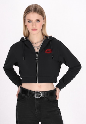 Veste de survêtement 'Comfy' myMo ROCKS en noir : devant