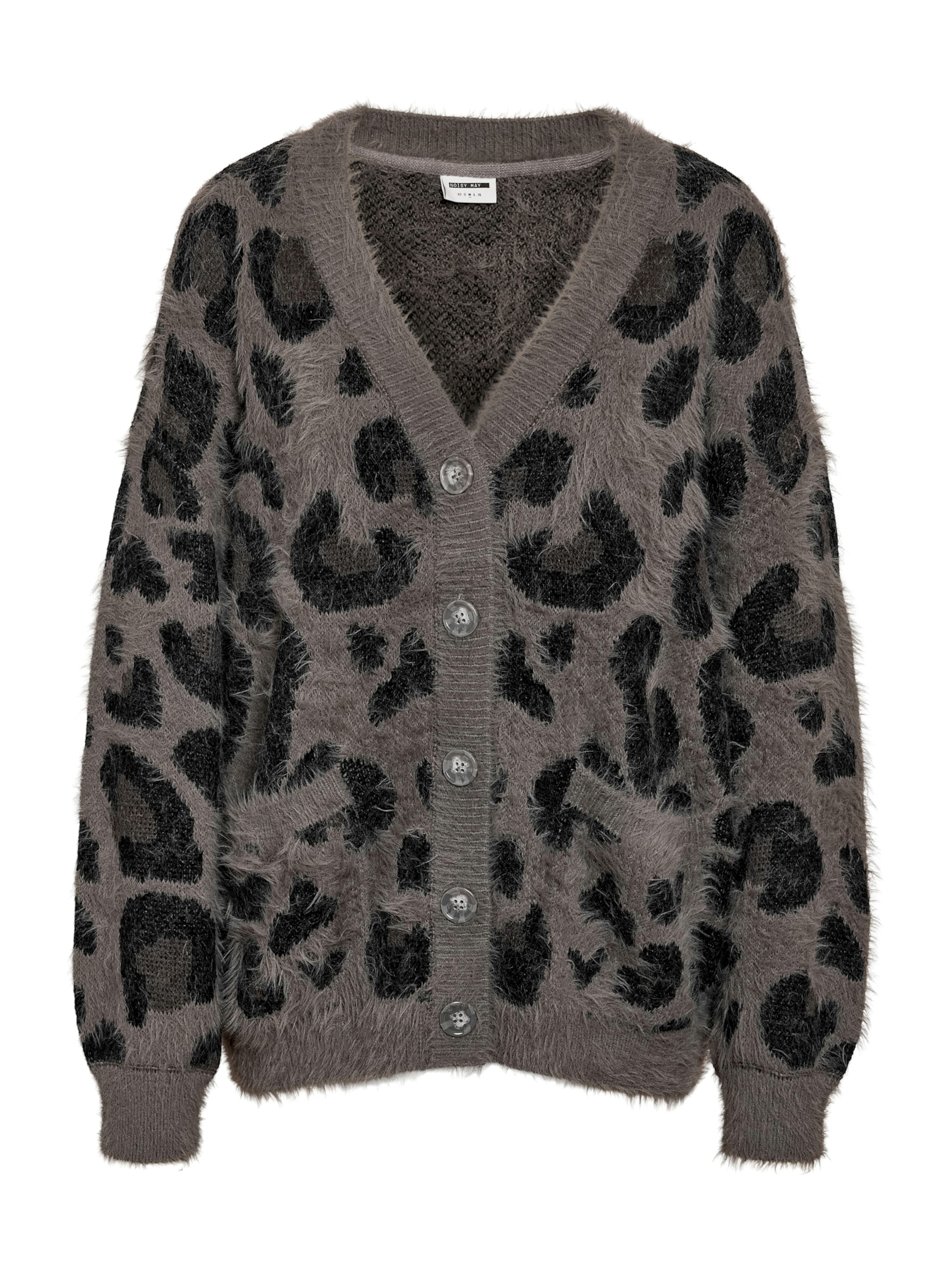 Noisy may Knit cardigan in Grey: front