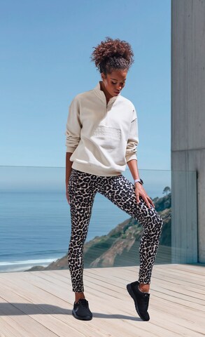 LASCANA ACTIVE Skinny Workout Pants in Beige