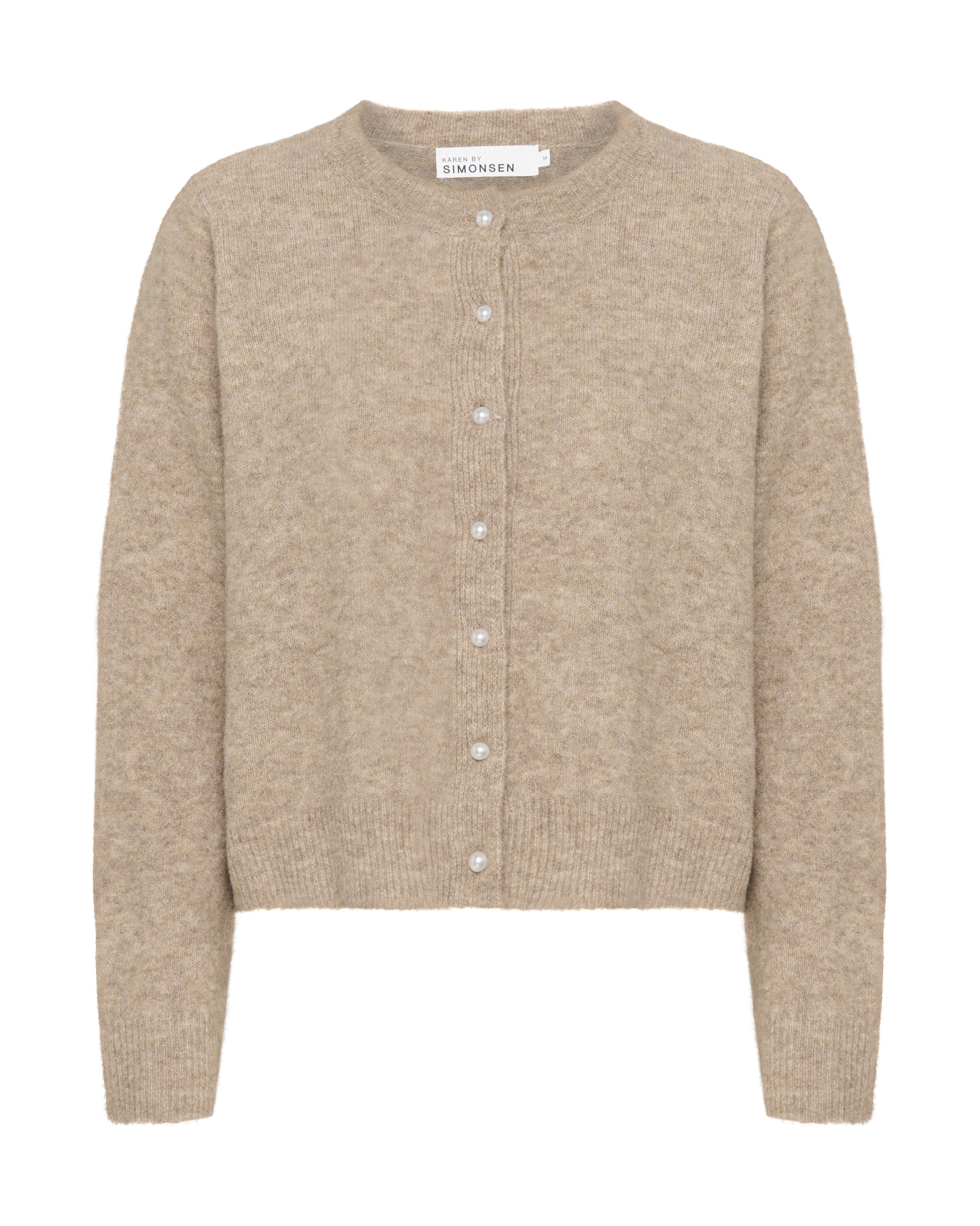 KAREN BY SIMONSEN Strickjacke 'Noabelle' in Beige: Vorderseite