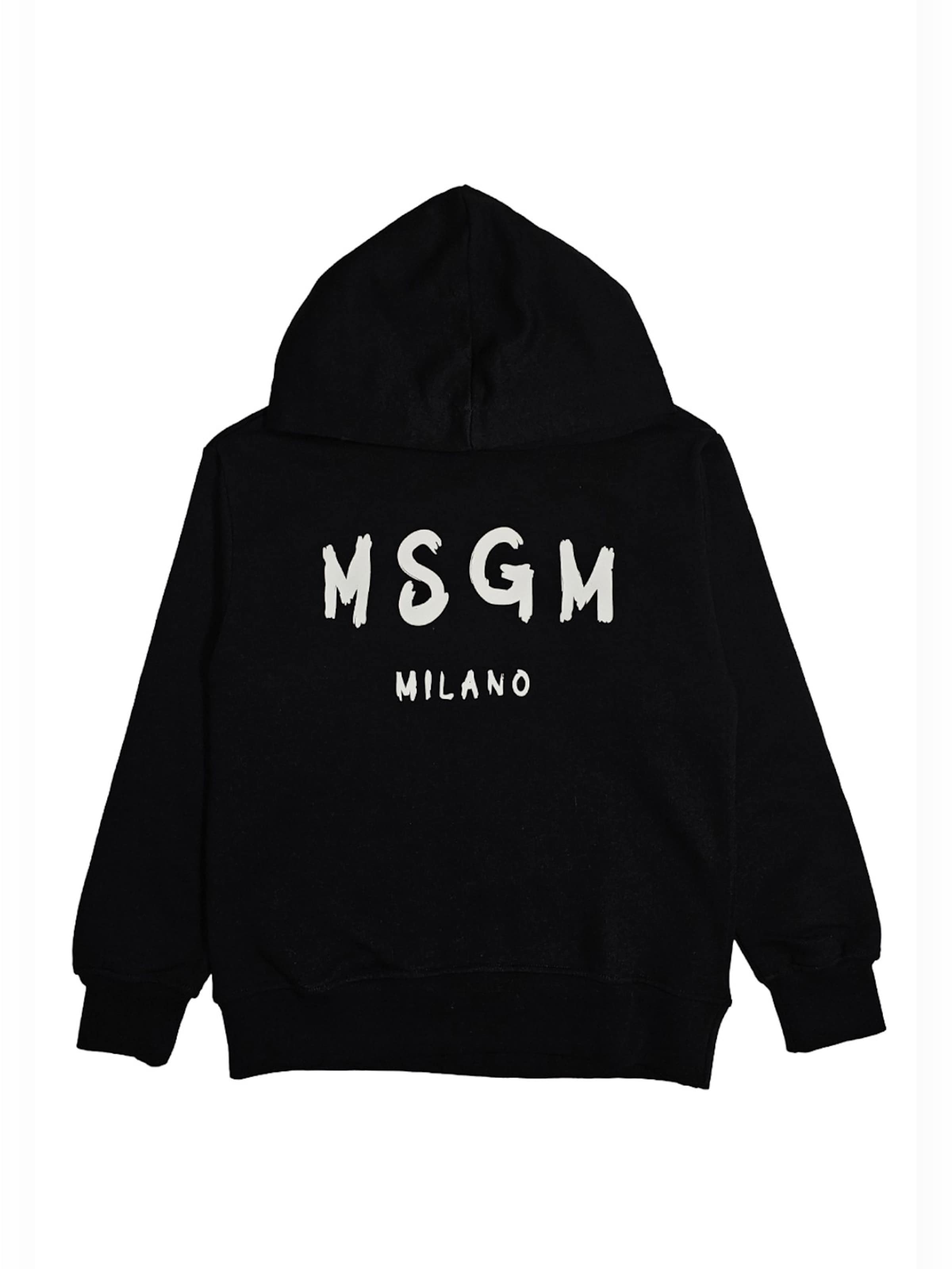 MSGM - Sudadera 'Felpa cappuccio nera per bambino' en negro: frente