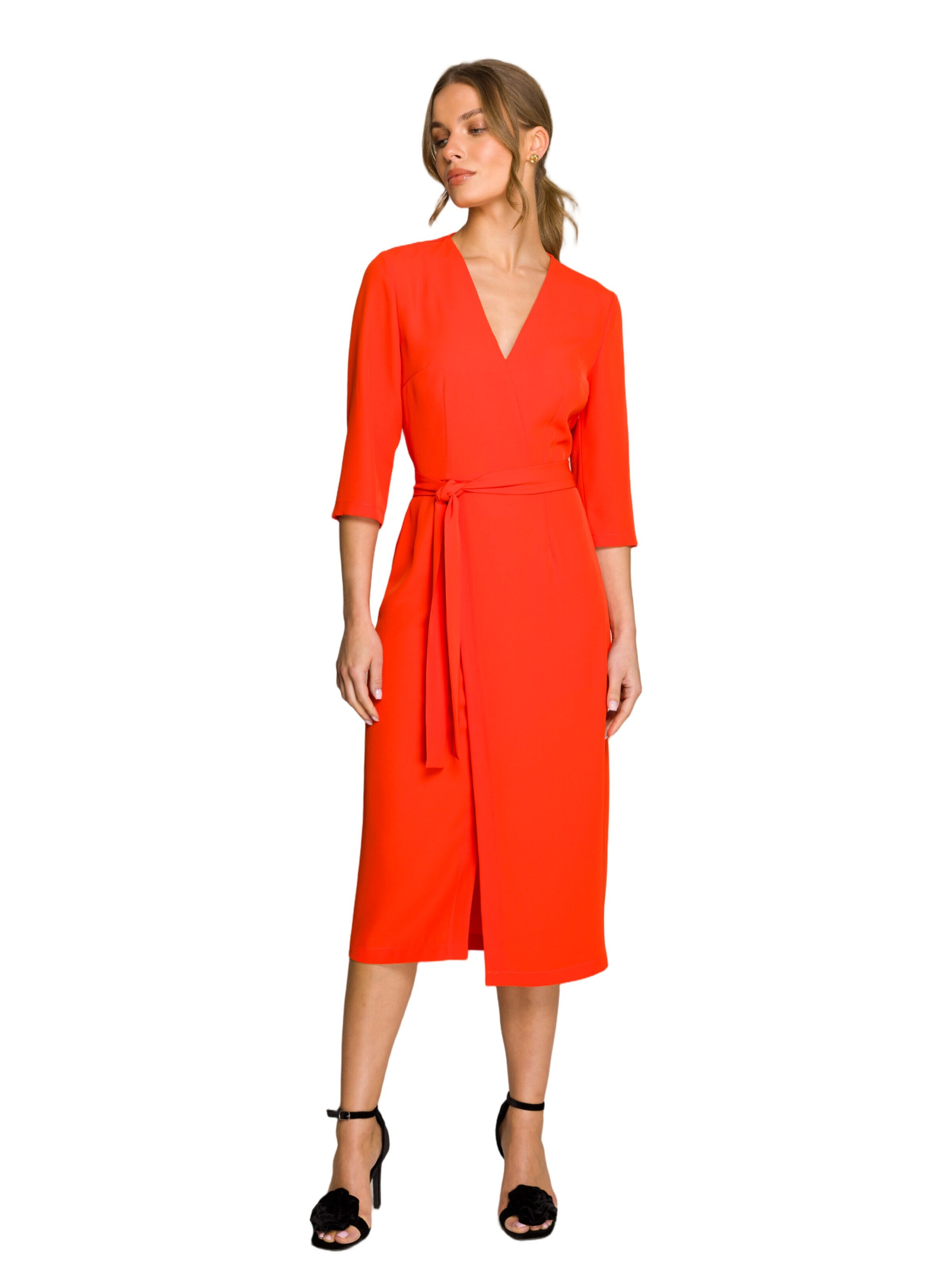 Rochie 'Sukienka z kopertowym motywem' de la Stylove pe portocaliu