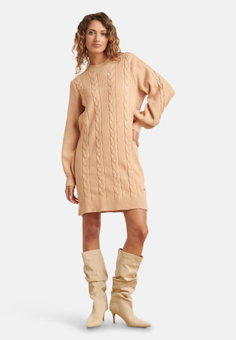 Smashed Lemon Gebreide jurk in Beige