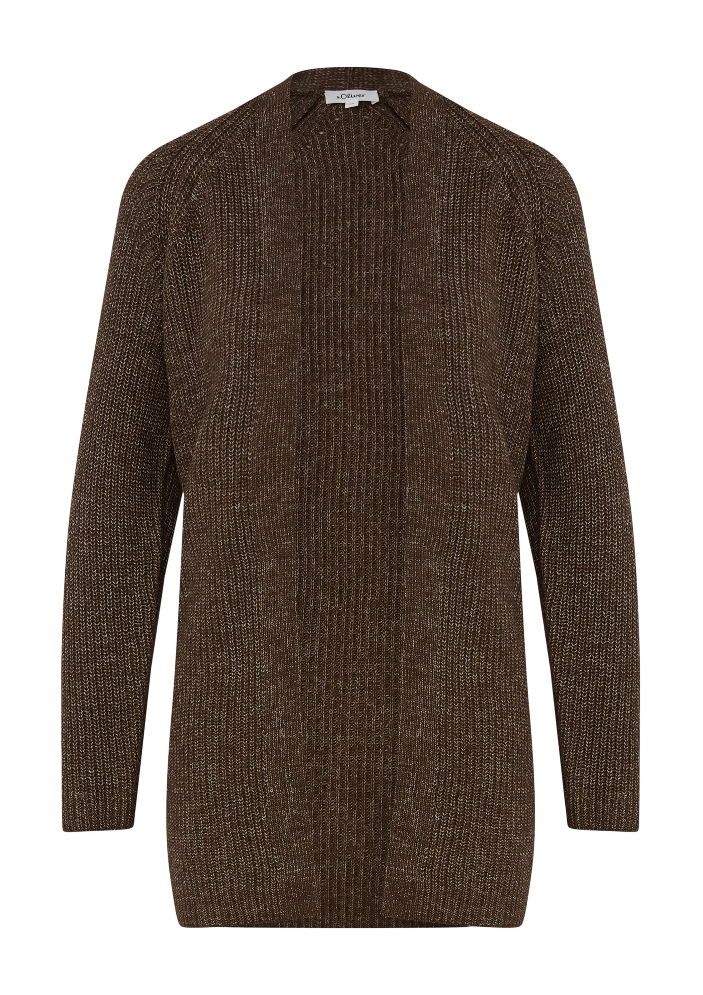 s.Oliver Πλεκτή ζακέτα σε καφέ: μπροστά