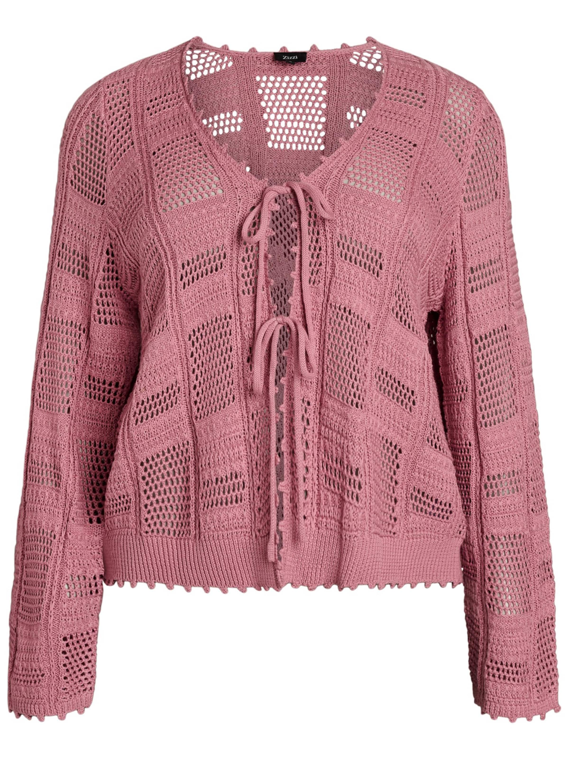 Zizzi Strickjacke 'MViola' in Rot: Vorderseite