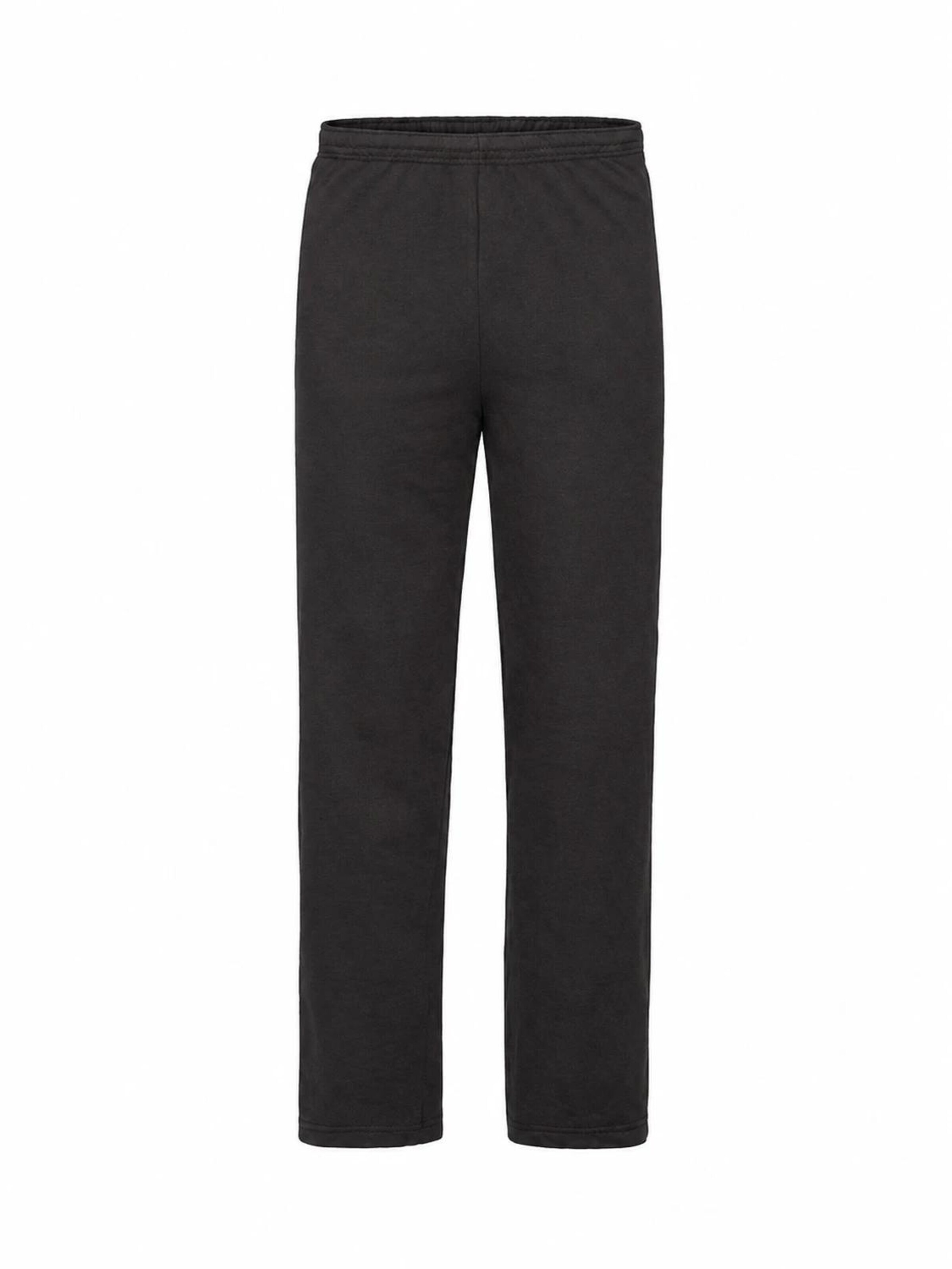 Pantaloni 'Lightweight sweatpants without elastic cuffs' di FRUIT OF THE LOOM in nero: frontale