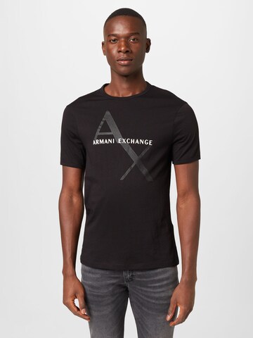 ARMANI EXCHANGE - Camiseta en negro: frente