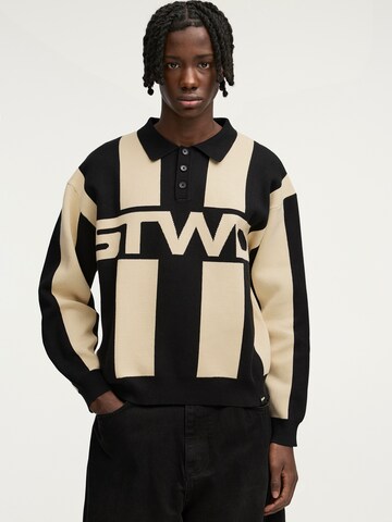Pull&Bear Sweater 'STWD' in Black: front
