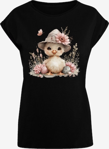 T-shirt 'Süßes Oster Küken mit Hut' F4NT4STIC en noir : devant