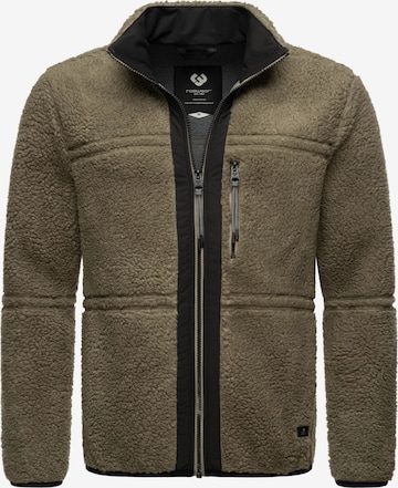 Ragwear Athletic Fleece Jacket 'Noory' in Brown: front