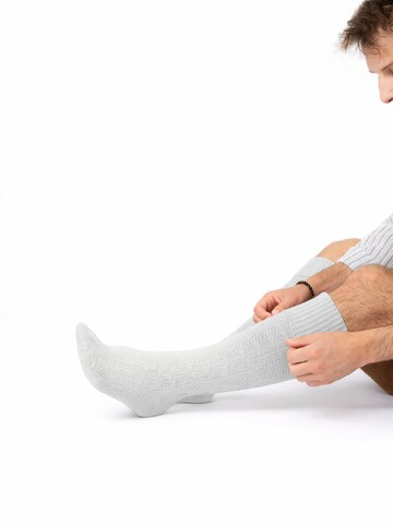 HerzSticht Trachtensocken 'Silberdistel' in Grau