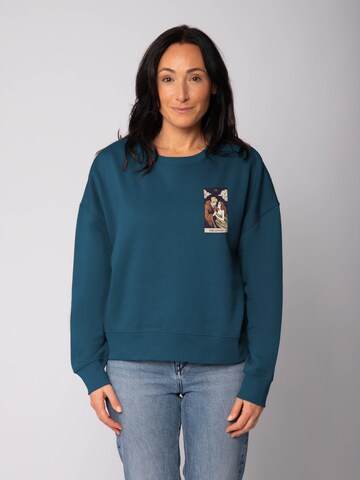 Sweat-shirt 'Tarot The Lovers ' Watapparel en bleu : devant