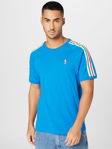 ADIDAS ORIGINALS T-Shirt '3-Stripes' in Blau: predná strana