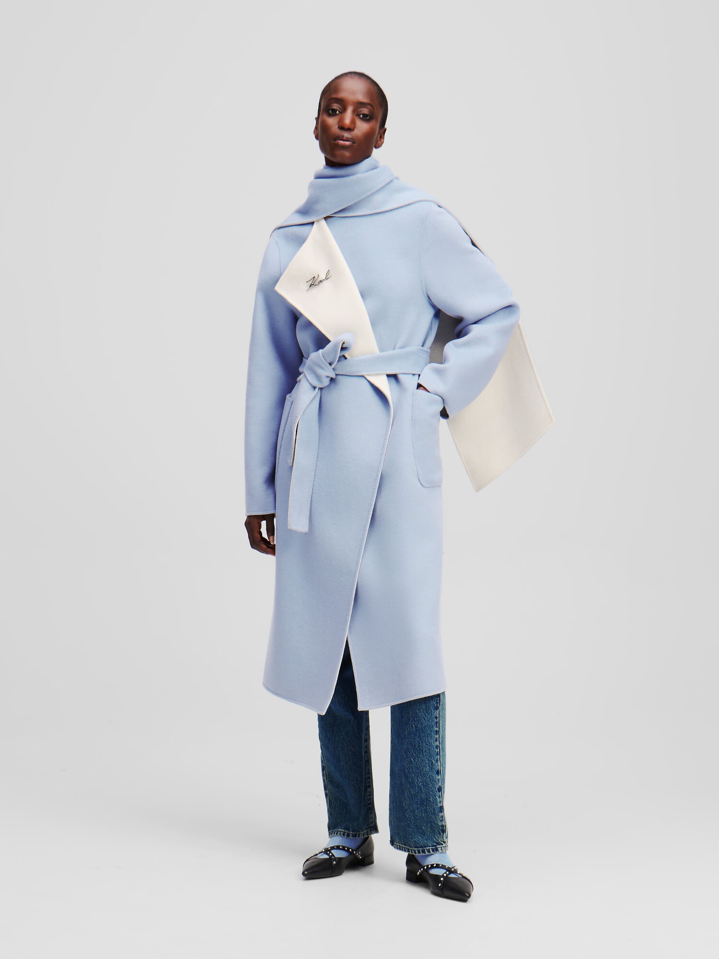 Karl lagerfeld camel coat hot sale