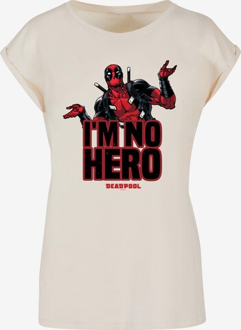 ABSOLUTE CULT T-Shirt 'Deadpool - I Am No Hero' in Beige: predná strana