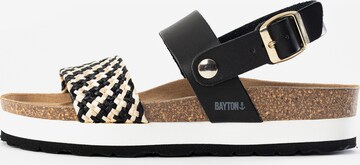 Bayton - Sandalias 'Almeria' en negro: frente