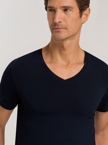 Hanro V-Shirt ' Cotton Superior ' in Blau