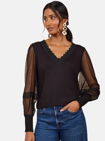 love & roses Shirt in Schwarz: Vorderseite