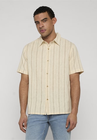 Coupe regular Chemise 'Juliano' INDICODE JEANS en beige : devant