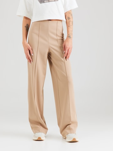 VERO MODA Wide Leg Bukser med fals 'BECKY' i beige: forside