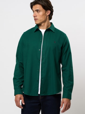 U.S. POLO ASSN. Regular Fit Paita 'Ragn' värissä vihreä: etupuoli