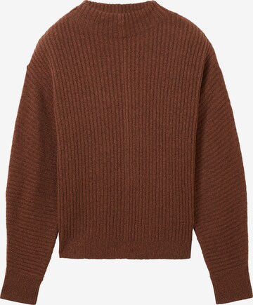 TOM TAILOR DENIM Sweter w kolorze brązowy: przód