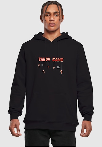 Merchcode Sweatshirt 'Candy Cane' in Zwart: voorkant
