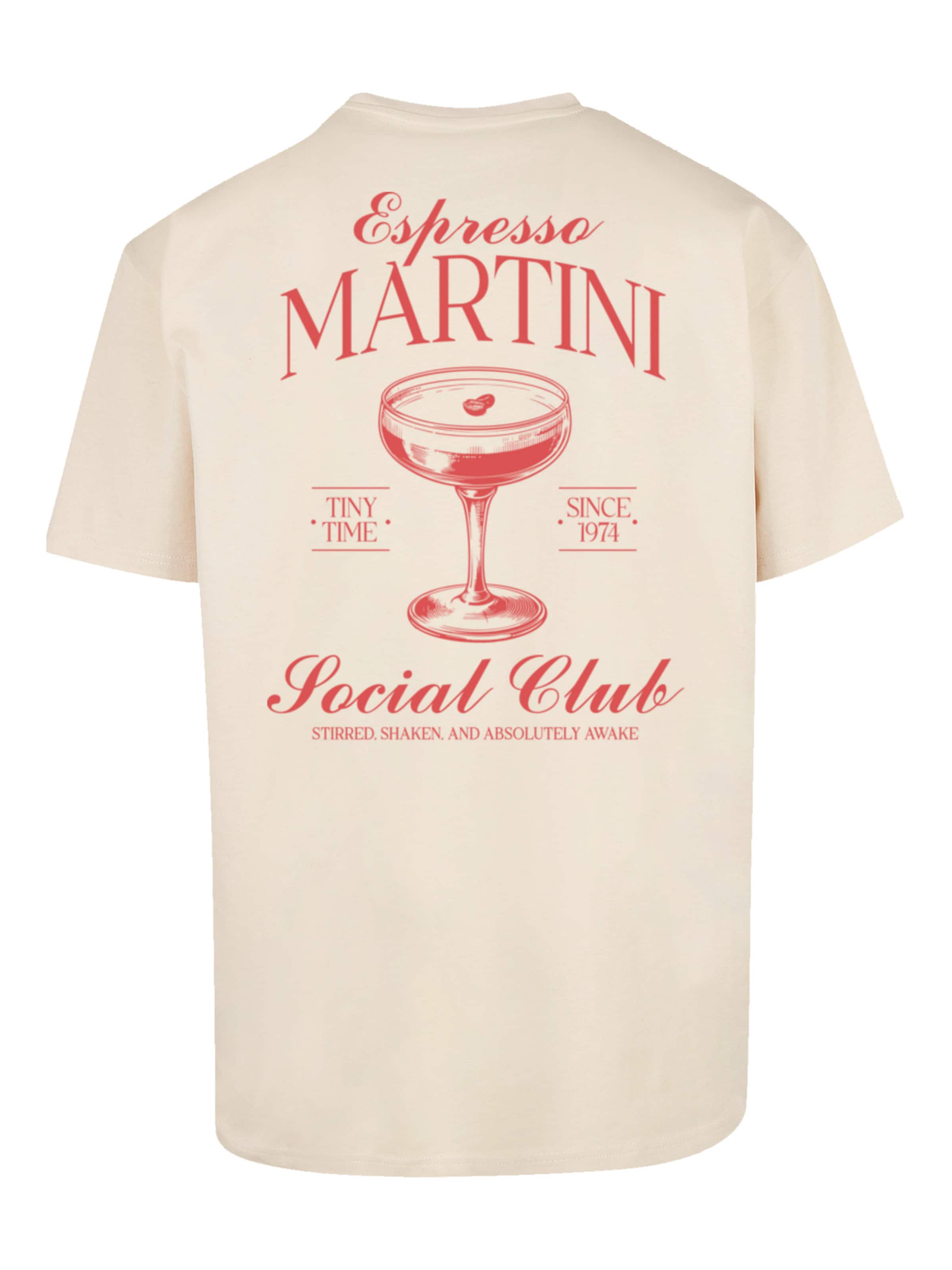 F4NT4STIC T-Shirt 'Espresso Martini Social Club' in Beige