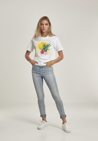 Merchcode T-Shirt 'Planet Art' in Weiß