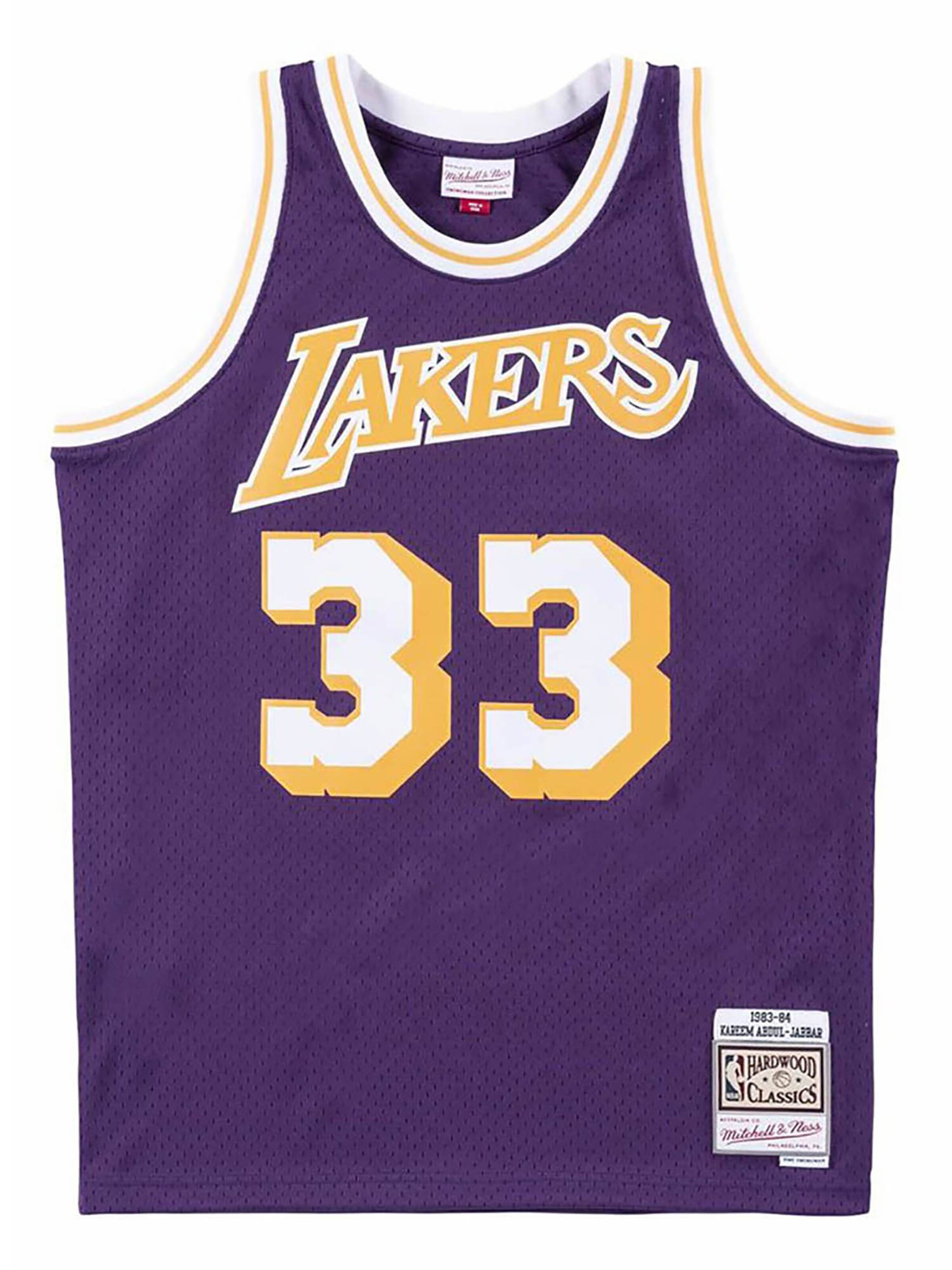 Mitchell & Ness Trikot 'Los Angeles Lakers Kareem Abdul-Jabbar' in Lila: Vorderseite