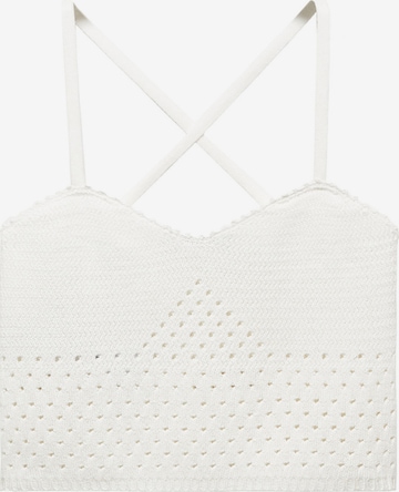 Tops en tricot MANGO en blanc : devant