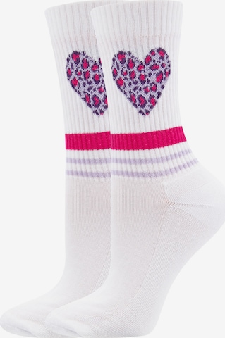 EWERS Skarpety 'Herz' w kolorze biały: przód