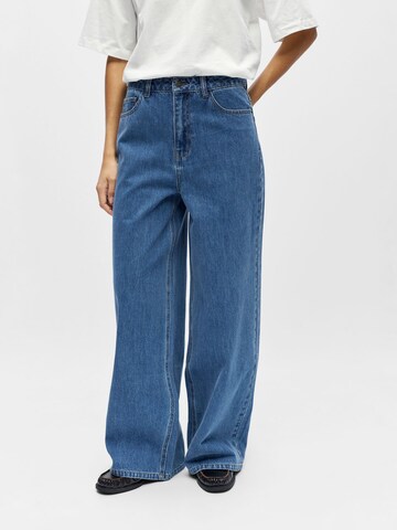 OBJECT Wide Leg Jeans 'OBJLuca' in Blau: Vorderseite