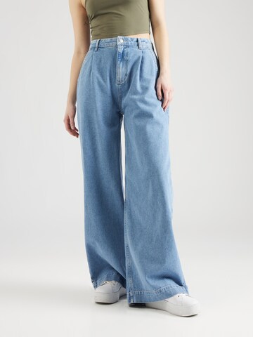 Noisy may Wide leg Bandplooi jeans 'KENJA' in Blauw: voorkant