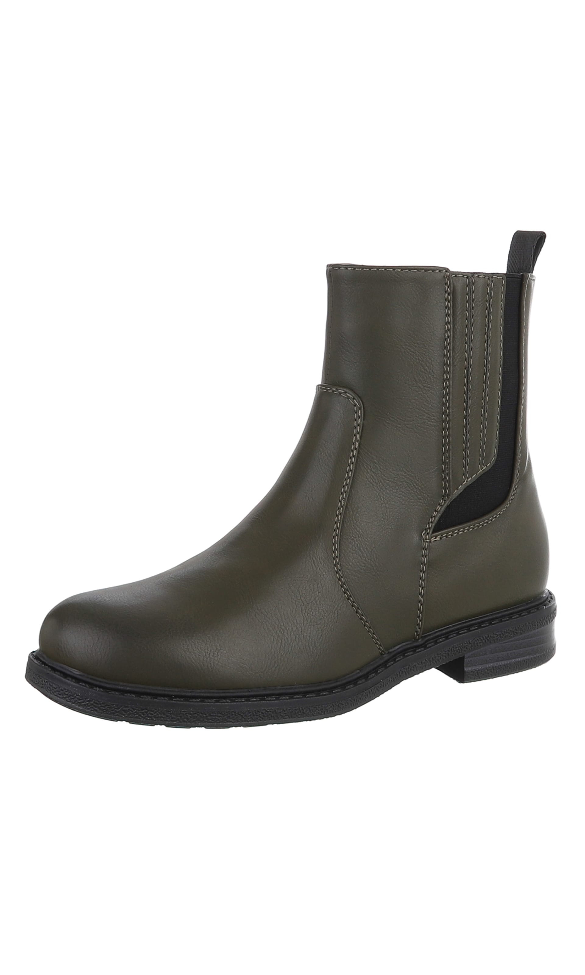 Ital-Design Stiefelette in Grün: Vorderseite