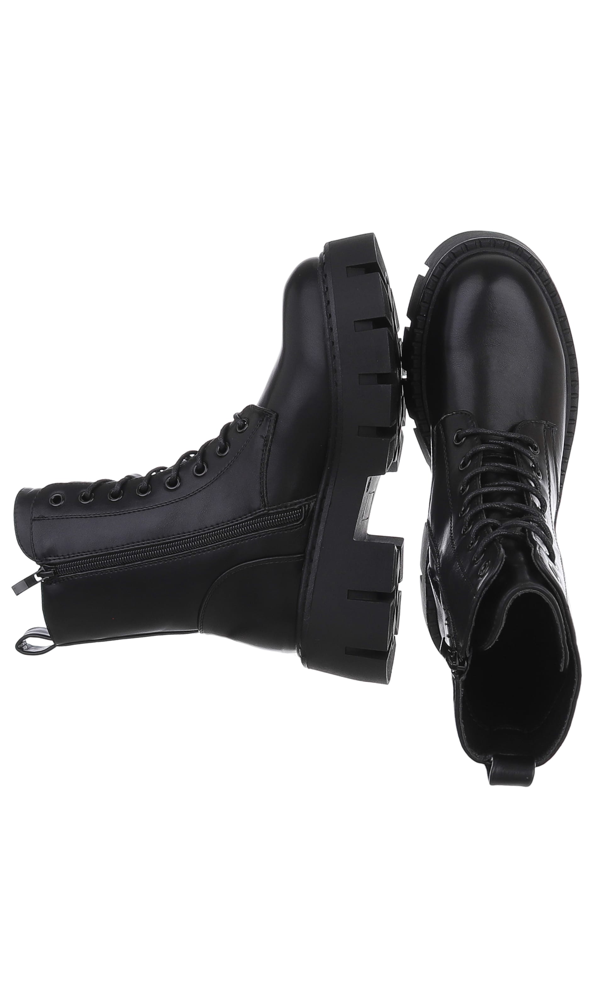 Ital-Design Schnürstiefelette in Schwarz