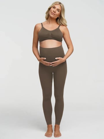 cfab (formerly creamy fabrics) Skinny Leggings 'Seamless Umstandsleggings mit hohem Bund' i grå: framsida