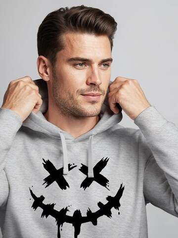 Neverless Sweatshirt 'Smile Face' in Grey
