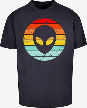 T-Shirt 'Alien Retro Sonnenuntergang' F4NT4STIC en noir : devant
