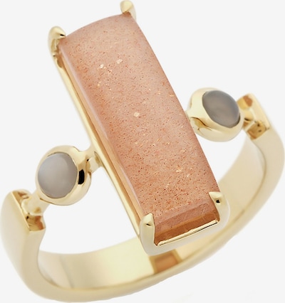 Carolin Stone Ring in taubenblau / braun / gold, Produktansicht